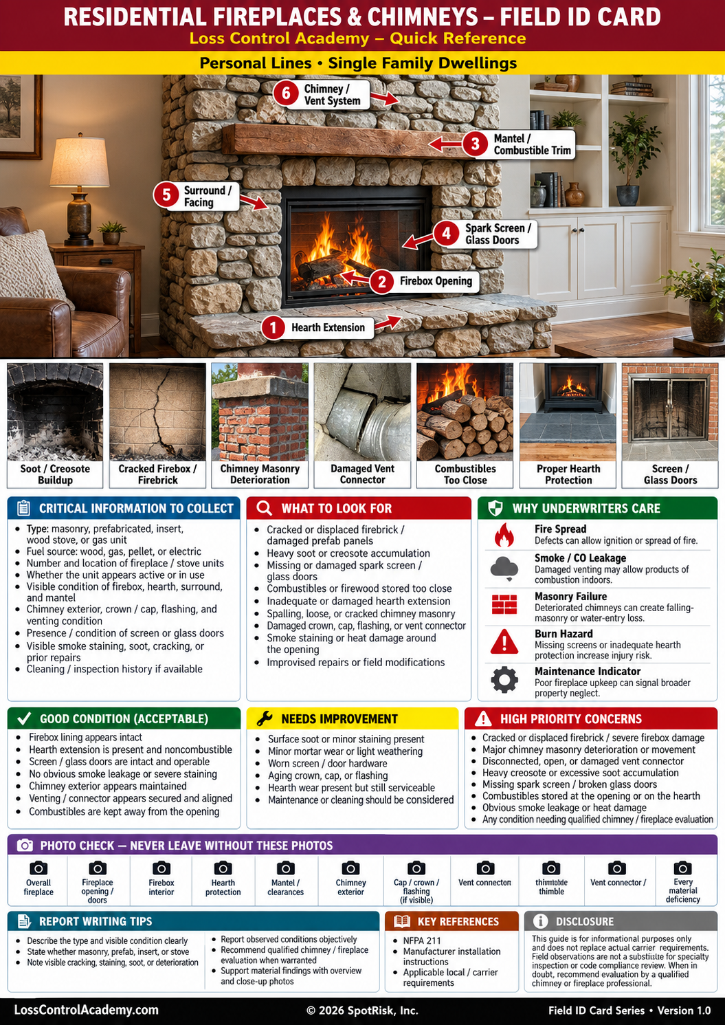 Residential Fireplaces & Chimney Field ID Card